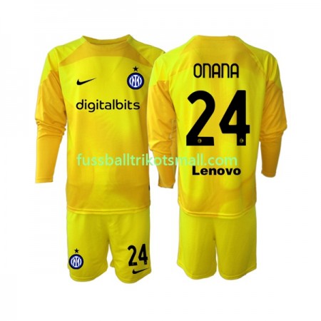 Fußballtrikots Inter Mailand Andre Onana 24 Torwart Kinder 2022-2023 Langarm Auswärts-trikot kaufen